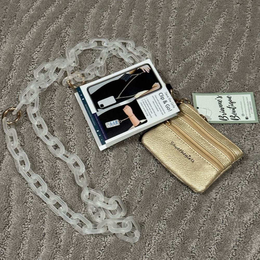 Save The Girls Clip & Go Chain Pouch Ice White